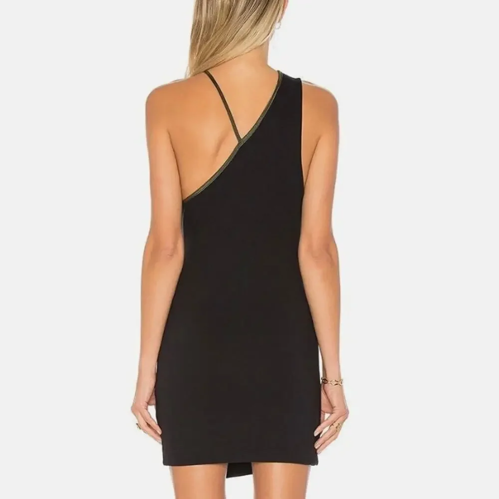 NWT Free People Toast to That Cut Out Metallic Trim Black Mini Dress - Size L